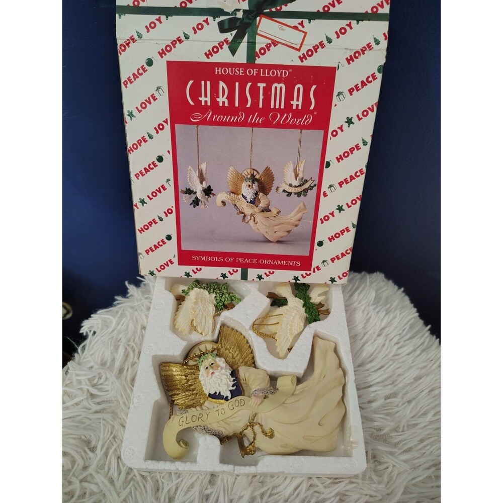 Christmas Around the World 1993 House Of Lloyd Symbols Of Peace 3 Ornament Set